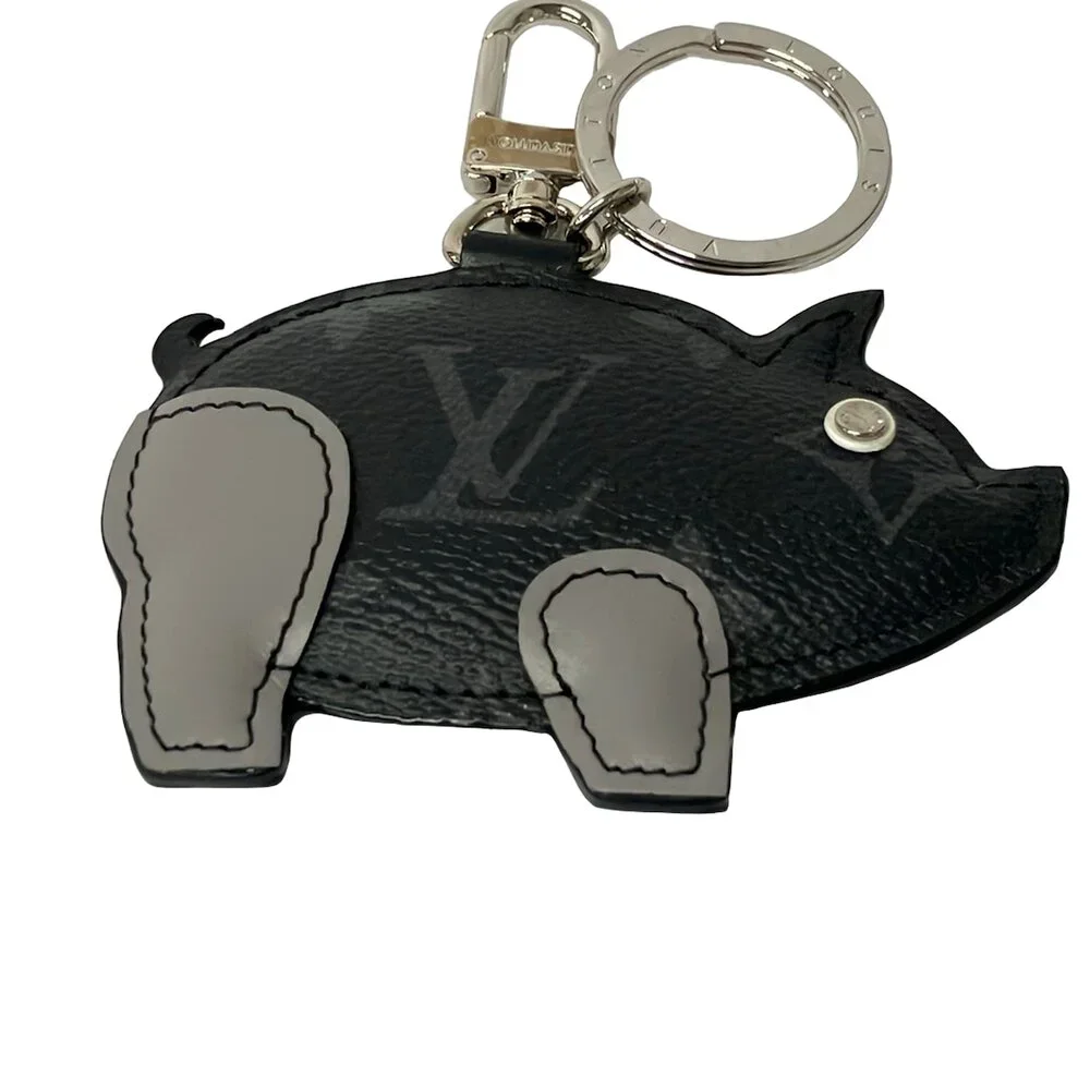 Louis Vuitton Porto Cre Animal Pig (canvas) Bag Charm MP1994 Monogram Eclipse